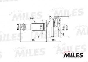 ШРУС наружный NISSAN PRIMERA 1.6/2.0 90-96 (GKN 301987) GA20313 GA20313 MILES