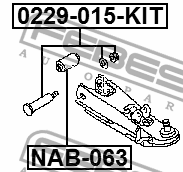 Болт-эксцентрик с гайкой NISSAN NISSAN TRUCK D22 1997.02-2012.03 [GL] 0229-015-K 0229-015-KIT FEBEST