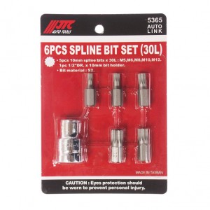 Набор бит 1/2" SPLINE с держателем М5-12 6 предметов JTC JTC-5365 JTC TOOLS