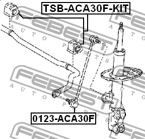 Втулки стабилизатора передние комплект TOYOTA RAV4 (NAP) ASA4 2013.01-2018.11 TS TSB-ACA30F-KIT FEBEST