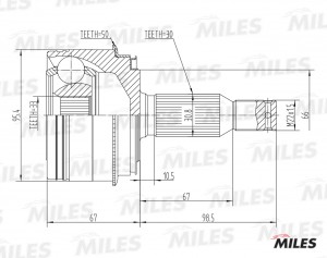ШРУС наружный PAJERO III (V7_W V6_W)/MONTERO/PAJERO/SHOGUN ABS GA20560 GA20560 MILES