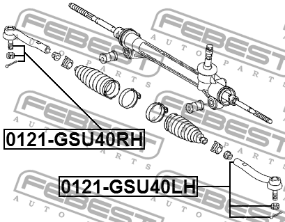 наконечник рулевой левый!\ Lexus RX450 GYL15 3.5i Hybrid 09> 0121-GSU40LH FEBEST