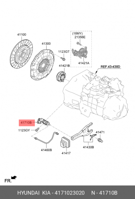 Цилиндр сцепления рабочий HYUNDAI Elantra (15-),Creta (16-) (1.6) KIA Soul (15-) 4171023020 HYUNDAI KIA