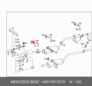 Хомут глушителя MERCEDES A (W169) OE A 001 991 53 70 MERCEDES BENZ