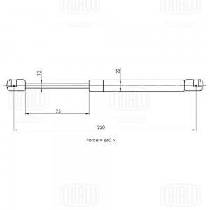 Упор газовый (амортизатор) Ford Mondeo III (00-) (капота) (GS 1024) GS1024 TRIALLI