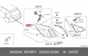 265591SU0A Фонарь задний 26559-1SU0A NISSAN
