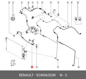 патрубок системы кондиционера!\ Renault Duster 11> 924906353R RENAULT