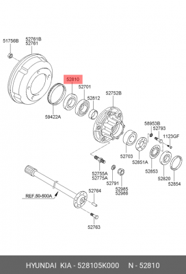 Сальник HYUNDAI HD65,78,County ЕВРО-3 ступицы задней внутренний (80х122х10/18) O 528105K000 HYUNDAI KIA