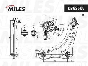 Рычаг передней подвески нижний правый RENAULT FLUENCE 10-/MEGANE III DB62505 DB62505 MILES