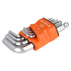 Набор шестигранных ключей коротких инбус с шаром 9 предметов (1.5,2,2.5,3,4,5,6, AT917 AIRLINE