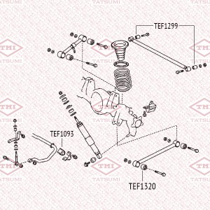 Сайлентблок заднего продольного рычага TOYOTA Land Cruiser 07-LEXUS LX 07- TEF13 TEF1320 TATSUMI