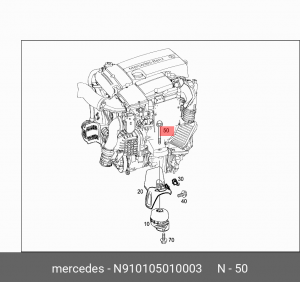 болт !M10х1х50 \MB Atego N 910105 010003 MERCEDES BENZ