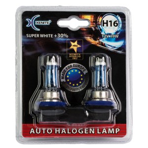 Лампа 12V H16 19W PGJ19-3 +30% 4000К блистер (2шт.) Super White XENITE 1007069 XENITE