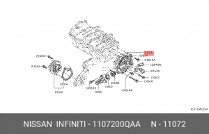 Прокладка термостата 11072-00QAA 1107200QAA NISSAN