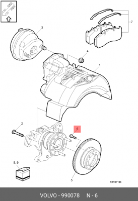 болт крепления торм. диска !M16x68 \Volvo, RVI 990078 VOLVO