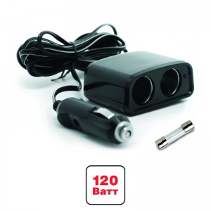 Разветвитель прикуривателя 2-х гнездовой 12V-24V с удлинителем AVS 43224 AVS