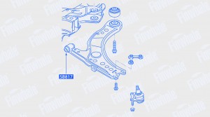 Сайлентблок нижнего рычага передней подвески, передний Octavia 1, Golf, Rapid(12 SB817 FINWHALE