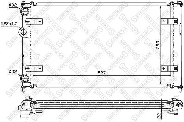 радиатор системы охлаждения! без AC\ Seat Cordoba 1.4i-1.9SDi 93> 10-25108-SX STELLOX
