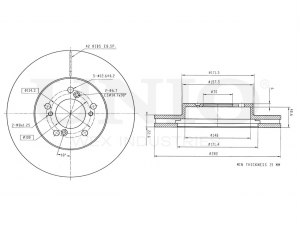 Диск тормозной передний BRD-20237 UNIO