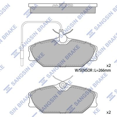Колодки тормозные дисковые Renault R25 2.4-2.8/Laguna 1.8/2.0/2.2D 84-98 SP1483 SP1483 SANGSIN
