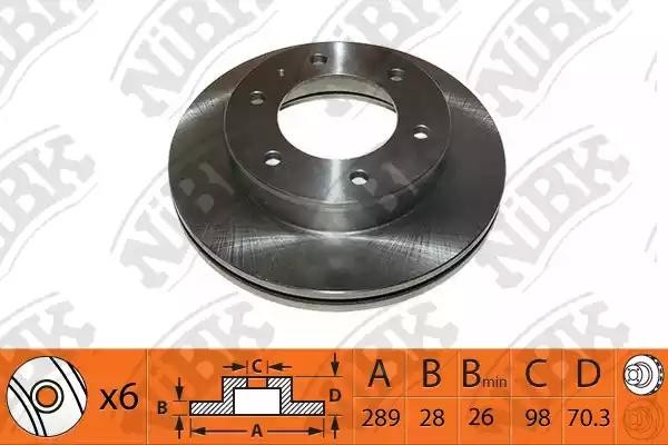 Диск тормозной FORD Ranger (98-06) передний NIBK RN1465 NIBK