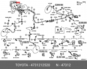 4731212520 Тормозная трубка 47312-12520 TOYOTA