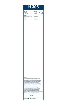 Щетка стеклоочистителя 305мм задняя BOSCH 3 397 011 239 BOSCH