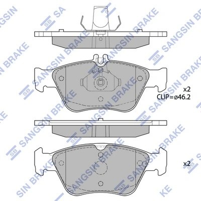 Колодки тормозные передние MB W202 2.3/2.4/2.8/W210 2.0-3.0D 95 SP1755 SP1755 SANGSIN