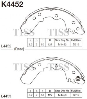 K4452-01 4316.00=528 SBS !колодки барабанные\ Isuzu Trooper 2.3i/3.2TD 84-86 K4452 MK KASHIYAMA