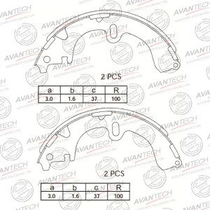 Колодки тормозные барабанные AVANTECH AVS0102 AVANTECH