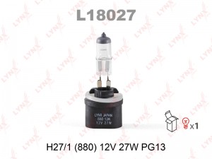 H27W 12V-27W PG13 (880) прямой цоколь галоген в противотуманку L18027 LYNXAUTO