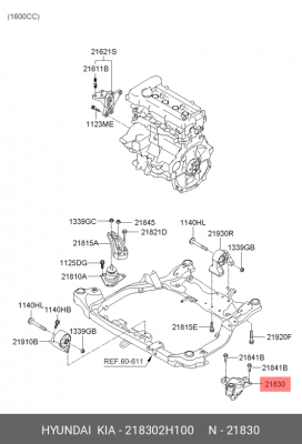 Опора двигателя HYUNDAI Elantra (06-) (1.6) KIA Ceed (06-) (1.6/2.0) левая OE 218302H100 HYUNDAI KIA