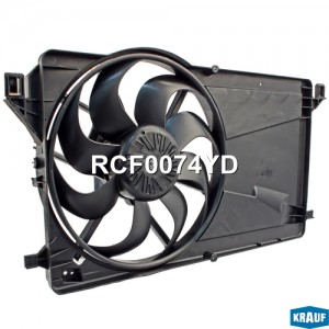 Вентилятор FORD Focus (04-) (1.8/2.0) охлаждения радиатора с кожухом KRAUF RCF0074YD KRAUF