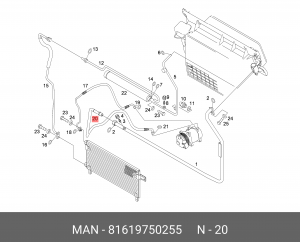 шланг кондиционера! охлаждающей жидкости\MAN 81619750255 MAN