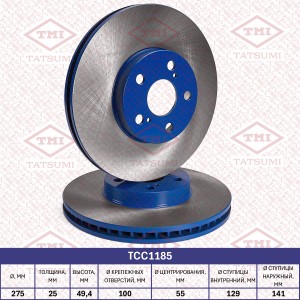 Диск тормозной передний вентилируемый TOYOTA Allion/Caldina/Celica/Opa 00- TCC11 TCC1185 TATSUMI