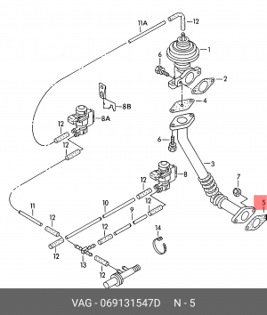 Прокладка VW Crafter (06-) выхлопной системы OE 069 131 547 D VAG