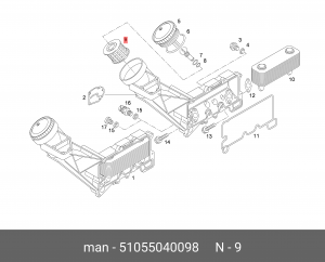 Фильтр масляный MAN F2000,TGA OE 51055040098 MAN