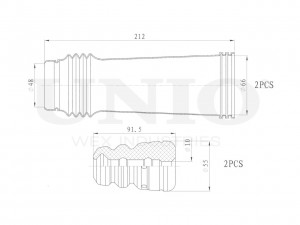 Комплект пыльник и отбойник (2 шт.) DUC-50022 UNIO