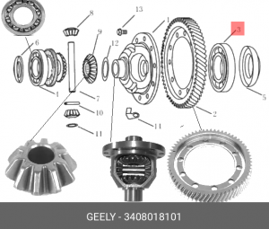 ПОДШИПНИК ДИФФЕРЕНЦИАЛА (БОЛЬШОЙ) GL MK, MK CROSS, OTAKA, EMGRAND 3408018101 3408018101 GEELY