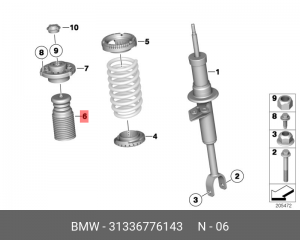 отбойник+пыльник амортизатора переднего!\ BMW F10 31 33 6 776 143 BMW