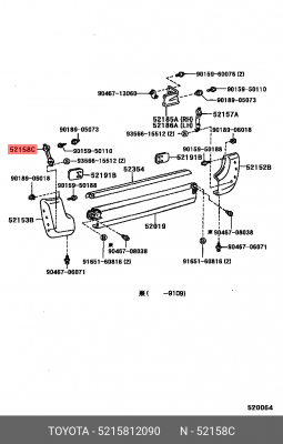 КРОНШТЕЙН КРЕПЛЕНИЯ БАМПЕРА 52158-12090 52158-12090 TOYOTA