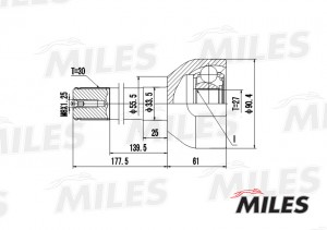 ШРУС наружный TOYOTA LAND CRUISER/HILUX 2.0-4.2 84- (GKN 301095) GA20493 GA20493 MILES