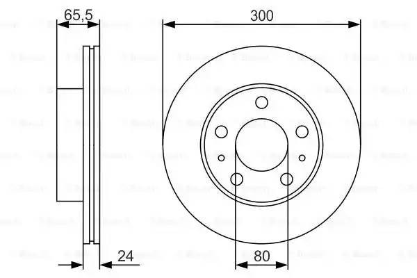 Диск тормозной FIAT Ducato (07-) (2.3) (Елабуга) (R16) передний (1шт.) BOSCH 0 986 479 R86 BOSCH