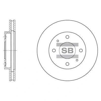Диск тормозной MITSUBISHI Carisma (99-00) передний (1 шт.) SANGSIN SD4302 SANGSIN