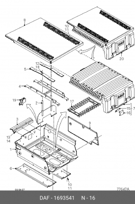 Замок ящика аккумуляторного XF105 1693541 DAF