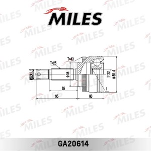 ШРУС наружный MITSUBISHI COLT V 1.5 95-03 (с ABS) (GSP 839120) GA20614 GA20614 MILES