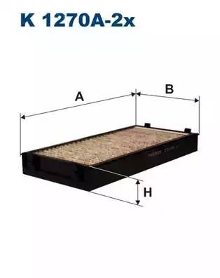 Фильтр салонный угольный K1270A-2x K1270A2X FILTRON