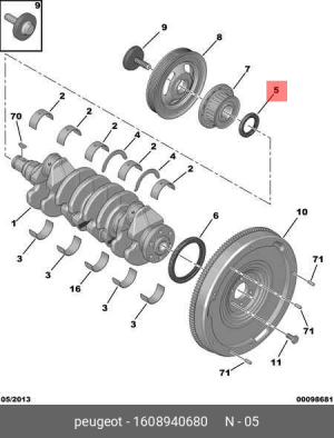 сальник к/в передний! 40x55x6.5\ Peugeot 206/307/406/607/806/807 1.8-2.2 16V 99> 16089406 80 CITROEN PEUGEOT