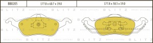 Колодки тормозные дисковые передние FORD Focus 98- BB0205 BB0205 BLITZ