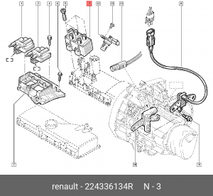 Катушка зажигания ЛАДА Largus RENAULT Logan (1.4/1.6) (8кл.) OE 224336134R RENAULT